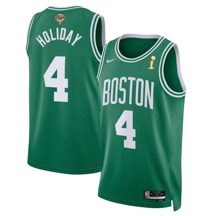 Mens Boston Celtics #4 Jrue Holiday Green 2024 Finals Champions Icon Edition Stitched Basketball Jersey Dzhi->->NBA Jersey